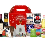 Canasta Navideña Corporativa con Panetón Blanca Flor Chocotón – Caja Roja