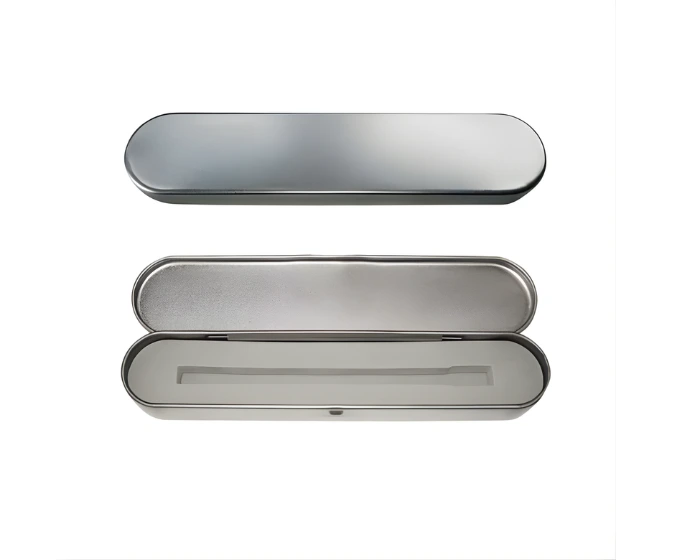 Estuche Metálico para Lapicero – Presentación Ejecutiva Premium Plateada