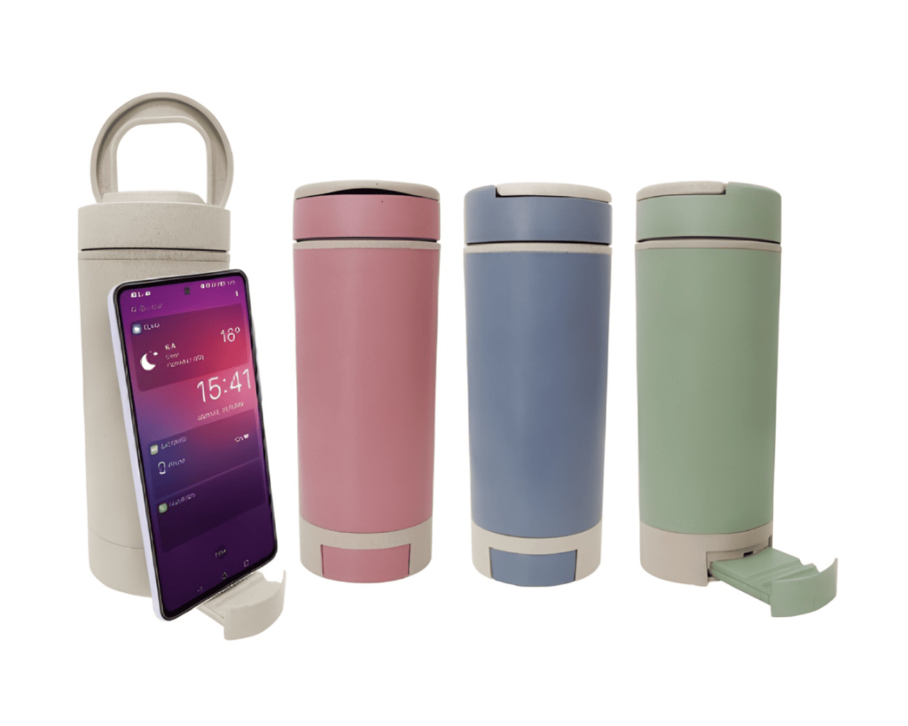 Jarro Ecológico de Fibra de Trigo 350 ml – Con Asa y Porta Celular