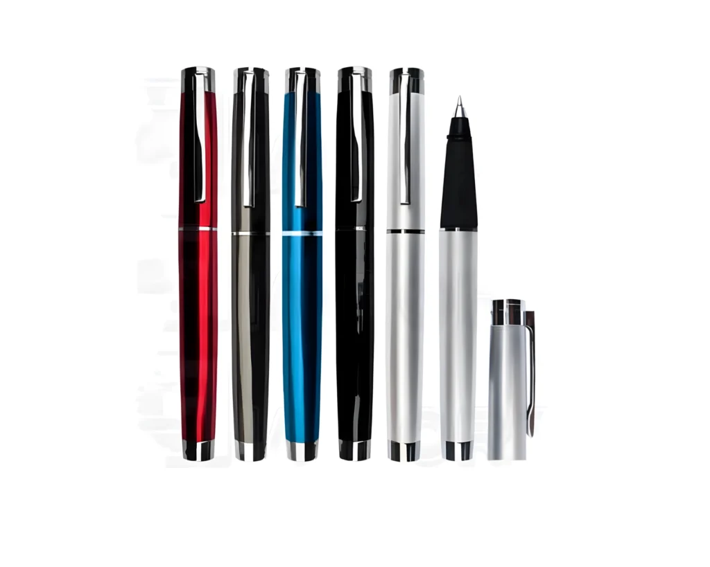 Lapicero Metálico Mate con Tapa y Goma Antideslizante | Tinta Negra