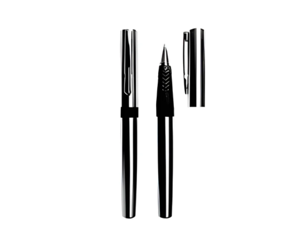 Lapicero Metálico con Tapa y Goma Antideslizante | Tinta Negra