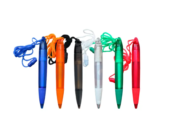 Lapicero Plástico Colgante Giratorio – Tinta Azul (Por unidad)