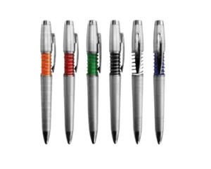 Lapicero plástico retráctil de cuerpo plateado mate (Por unidad)